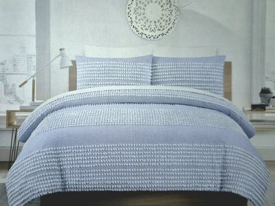 New! The Pure Collection by Indigo 100% Cotton Queen Tufted Duvet Cover Set 3pc