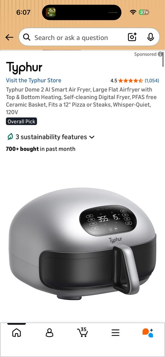 brand new typhur dome 2 air fryer self cleaning