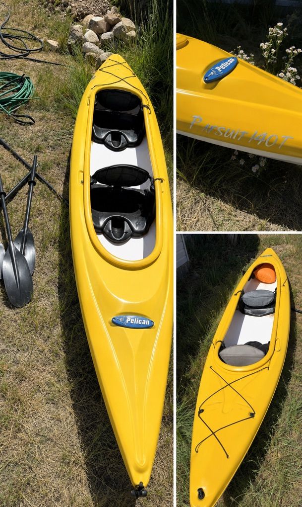 Pelican Pursuit 140T Tandem Kayak with 4 Paddles