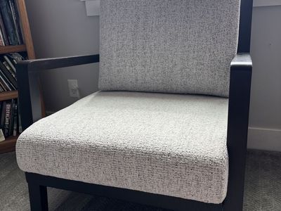 Brand new - World Market Delaney Acacia Wood Upholstered Chair