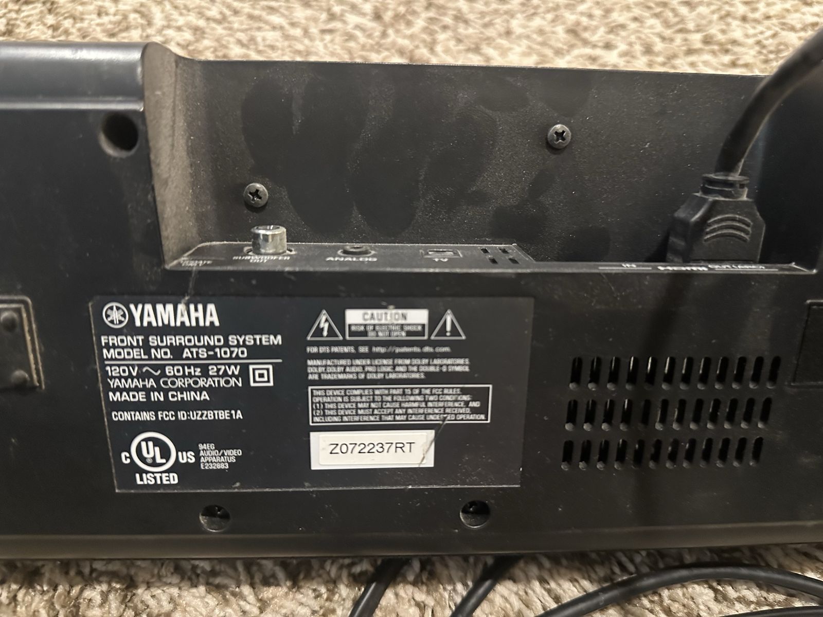 Toshiba tv / Yamaha soundbar