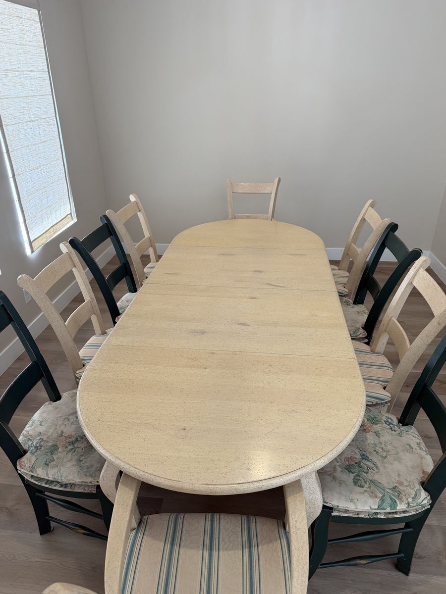 Dining table with 10 chairs