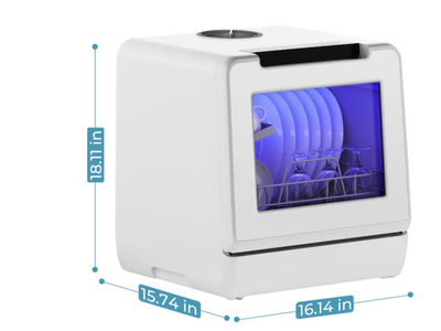 New in box 16.85 in. Portable Countertop Dishwasher 3-Cycles 6-Modes 4-Place Settings Capacity and 40 dBA