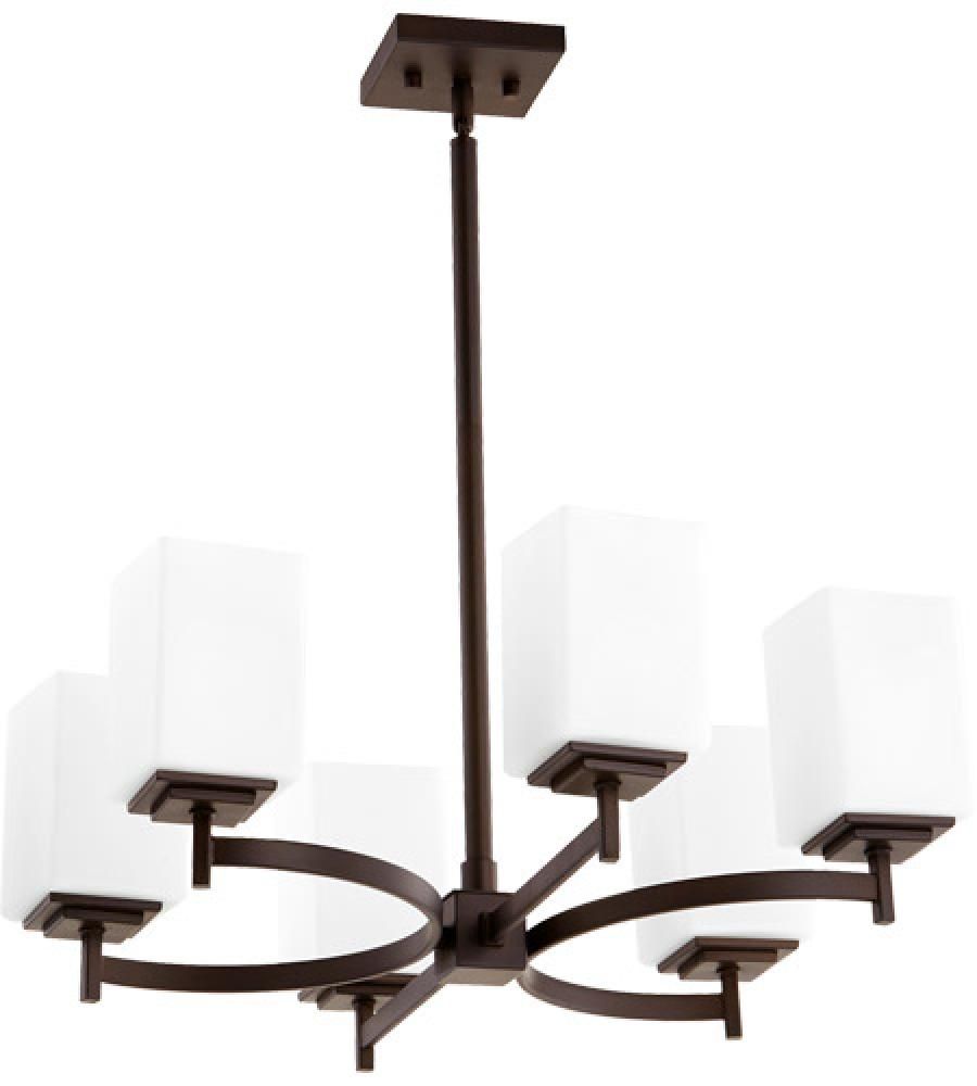 Modern/ Contempary 6 Light Chandelier In Bronze