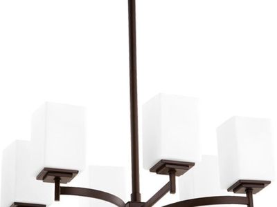 Modern/ Contempary 6 Light Chandelier In Bronze