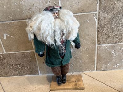Vintage Father Christmas w/ Huge Beard & Real Fur Pelt