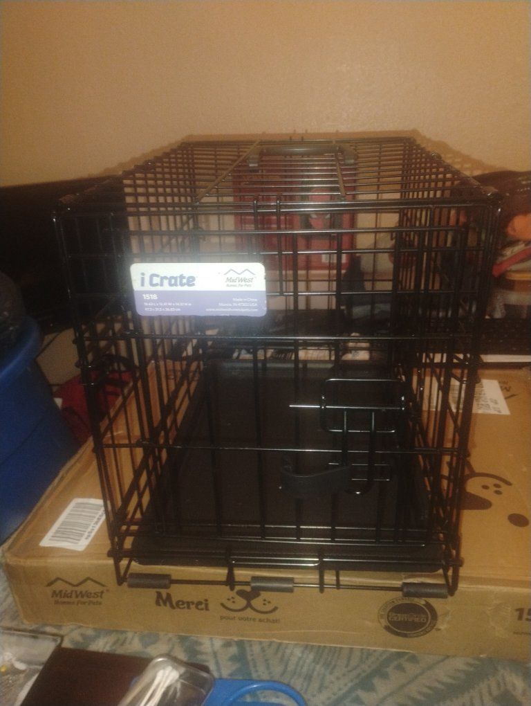 MidWest iCrate 1518 Pet Crate - 18.63" L x 12.41" W x 14.51" H - New, Black
