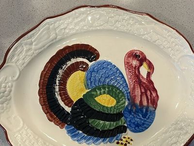 Vintage Turkey Serving Dish