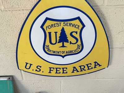 Vintage U.S. Forest Service U.S. Fee Area Sign - Collectible Advertising Memorabilia