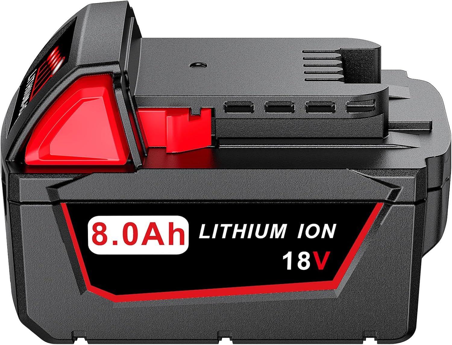 NEW Upgraded 8.0Ah Replacement for Milwaukee M18 Battery Red XC Battery 48-11-1815 48-11-1820 48-11-1840 48-11-1850, 1Pack