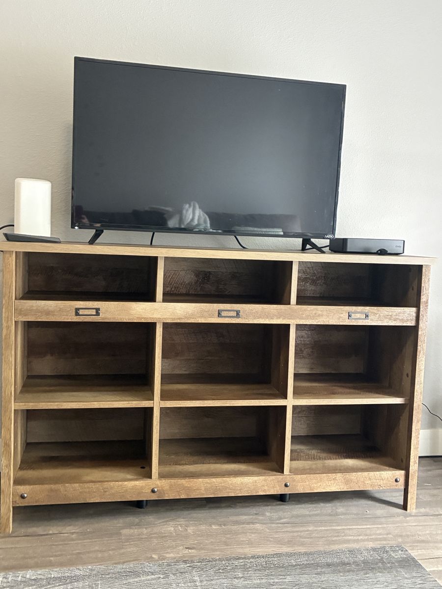 Rustic TV Stand / Media Console / Bookshelf – Sturdy & Spacious