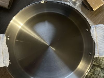 Princess House 12" Stainless Steel Induction Ready Skillet with Etched Glass Lid - New In Box
