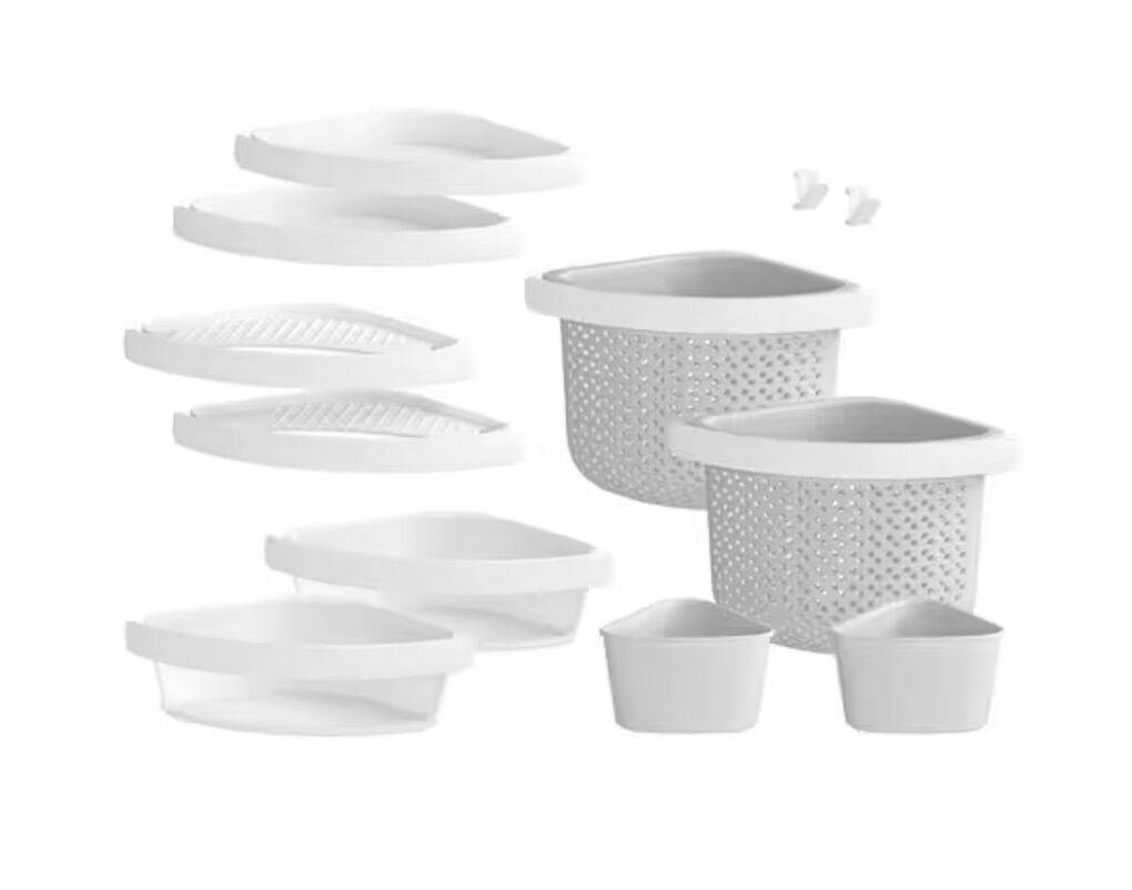 STORE + 12 Piece Wall Mounted Shower Caddy