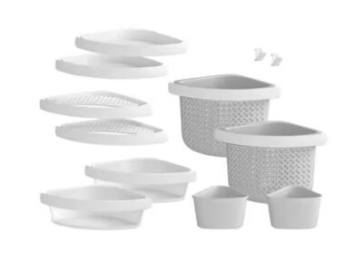 STORE + 12 Piece Wall Mounted Shower Caddy