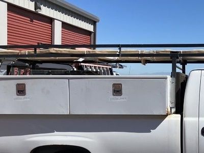 Heavy-Duty Truck Bed Utility Tool Box & Ladder Rack Combo - White/Black, Steel Construction
