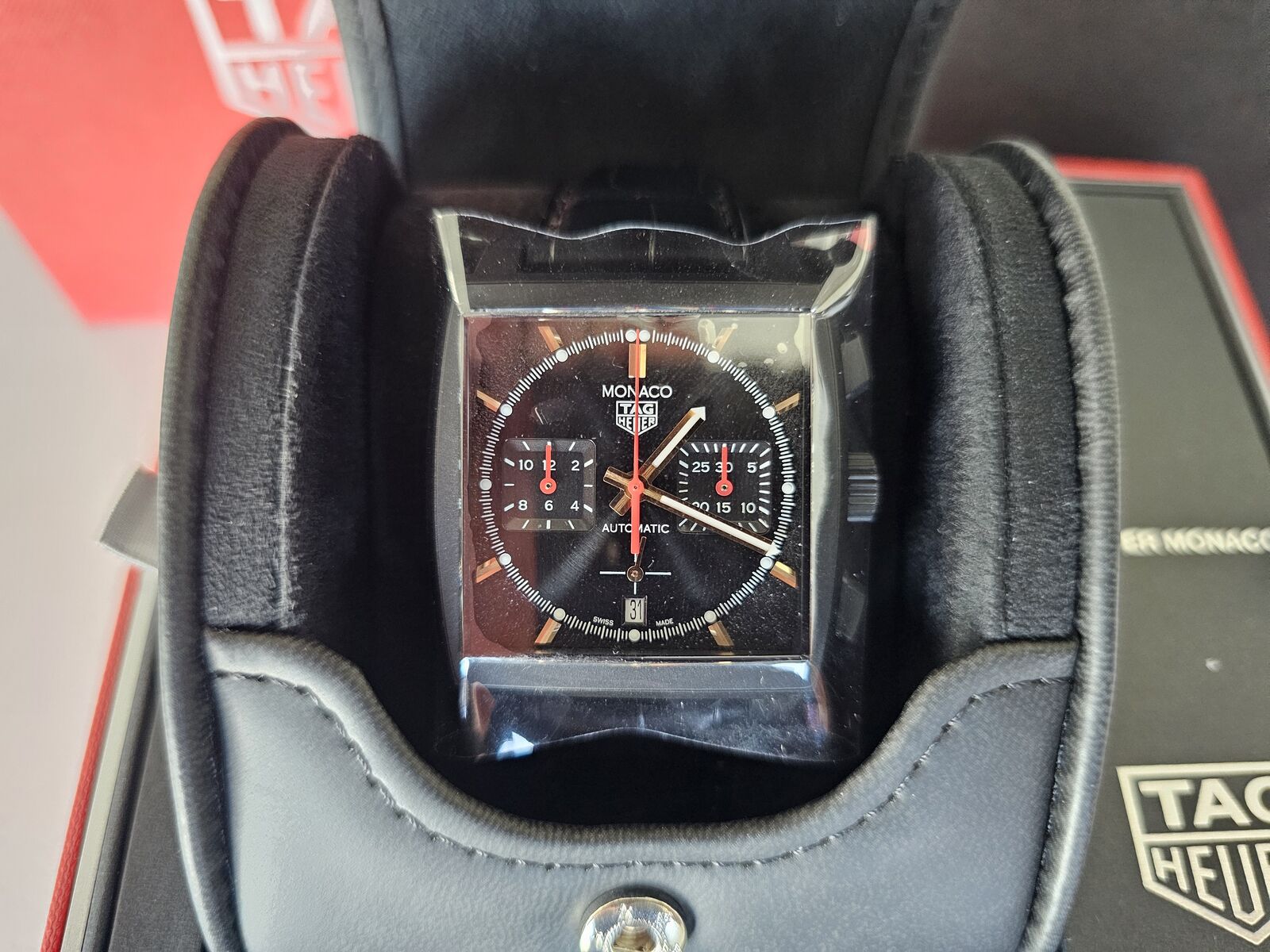 Brand New Tag Heuer Monaco Dark Lord $9800 Watch!!