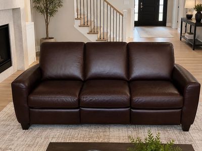 Natuzzi Editions Genuine Italian Leather Reclining Sofa – Excellent Condition