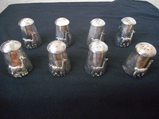 Set of Peruvian /Bolivian sterling silver salt/pepper shakers for sale