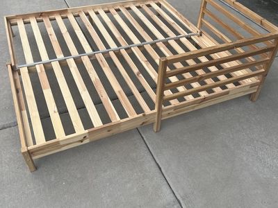 Wood twin to king bed frame