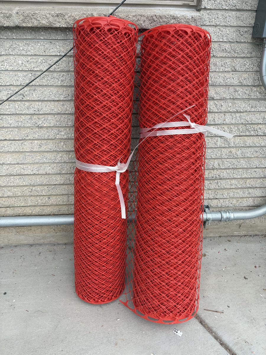 48 in. Orange Garden Fence - 4 ft. x 50 ft. Roll for Snow, Poultry, Deer, and Garden Netting Ashman Plastic Mesh Fence