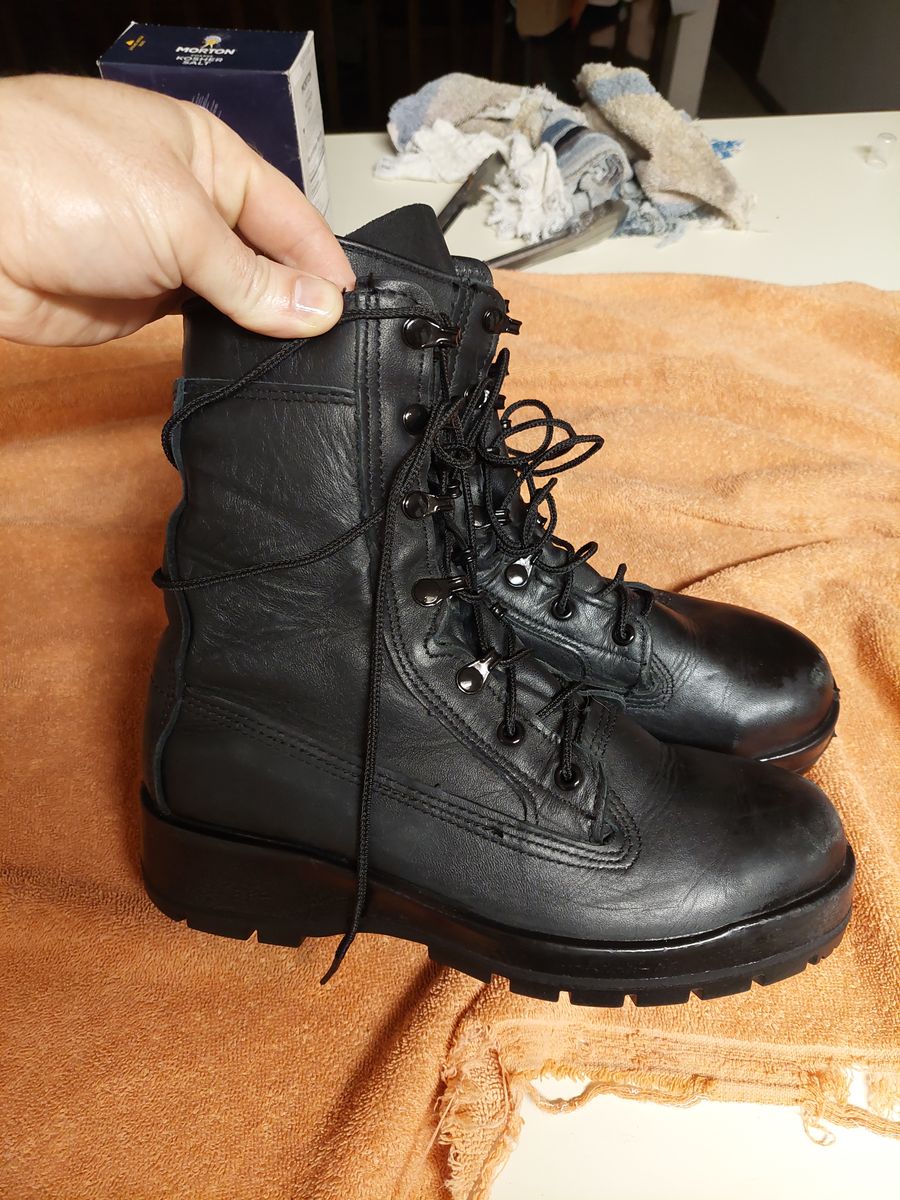 Womens Black boots- Military style, very comfortable- Navy deck boots