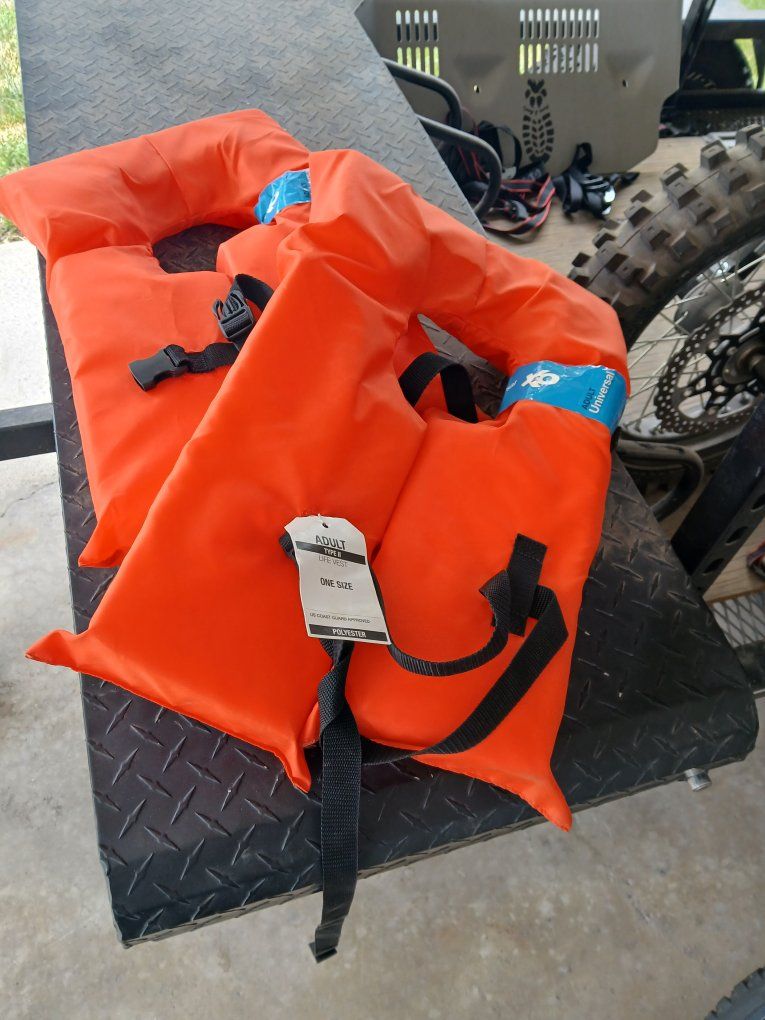 Adult Type II Universal Life Vest - One Size Orange US Coast Guard Approved (2-Pack) $20 for the set