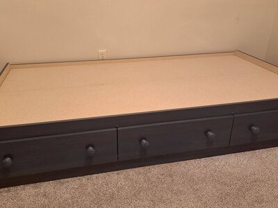 Twin 3-Drawer Captain's Bed in Distressed Blue Wash