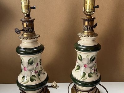 Mid Century Victorian Porcelain Lamps