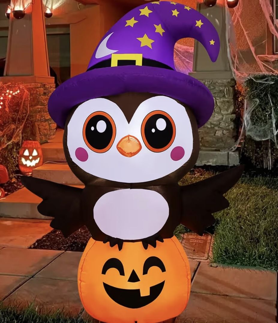Halloween Pumpkin Owl Stars Moon Pumpkin Inflatable Home Decor Decoration Prop