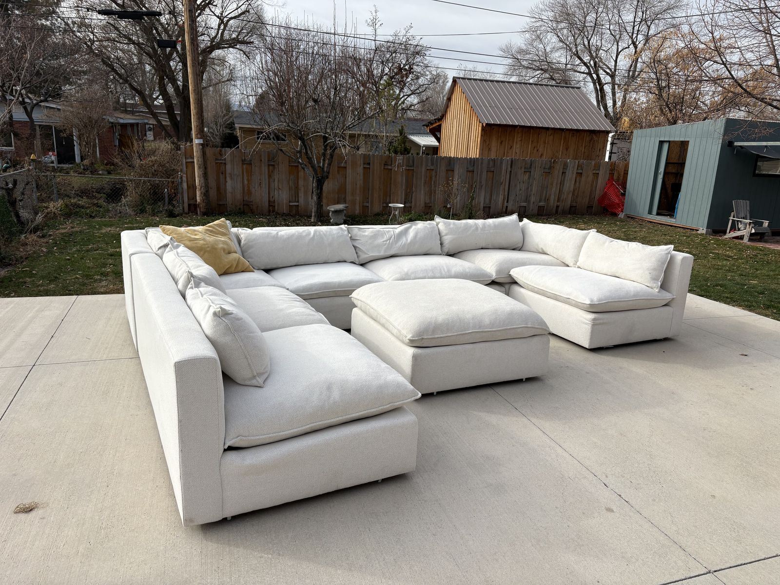 Large lotus couch by crate and barrel