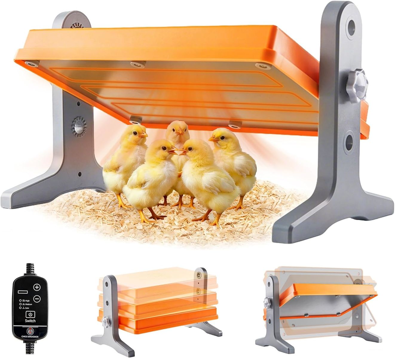 NEW Chick Brooder Heater Plate – 12" x 8" Adjustable Height & Temperature Poultry Warmer for Up to 10 Chicks