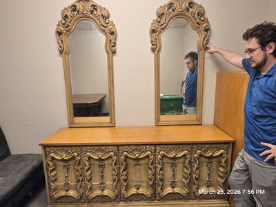 Ornate Dresser With Mirrors