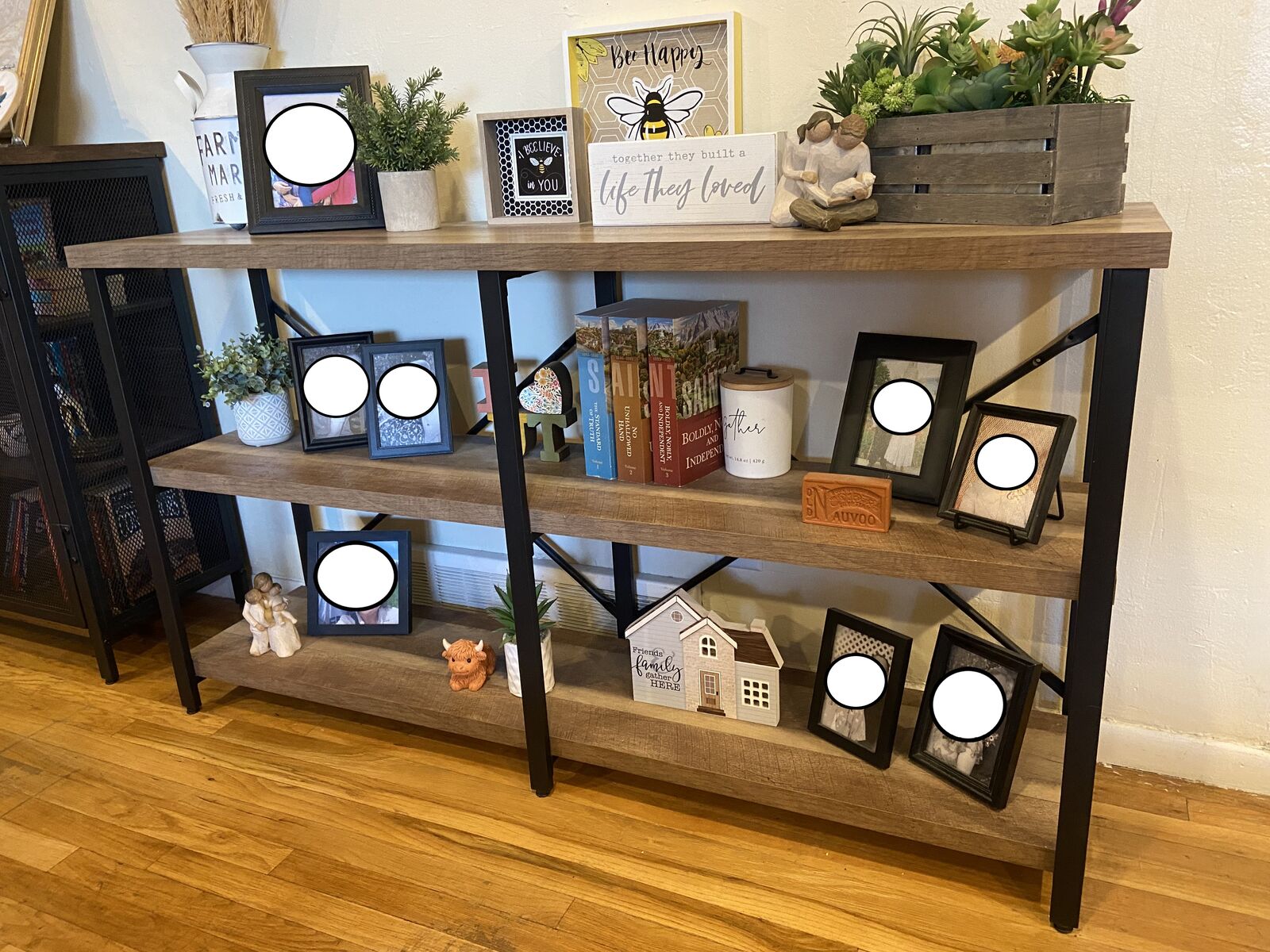 Vintage Oak Industrial/Rustic Style Shelving