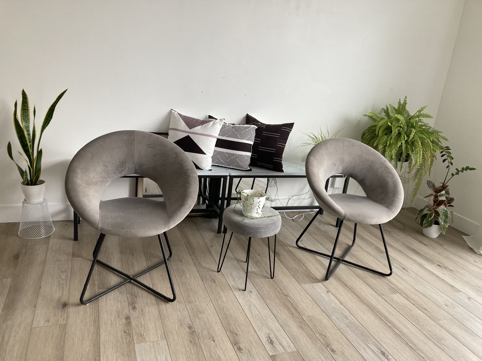 2 Modern Round Chairs