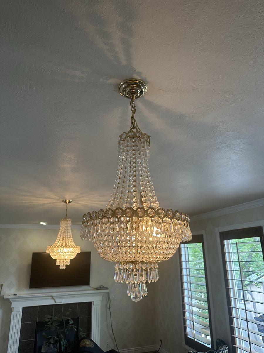 Crystal chandeliers - one antique