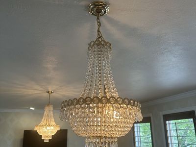 Crystal chandeliers - one antique