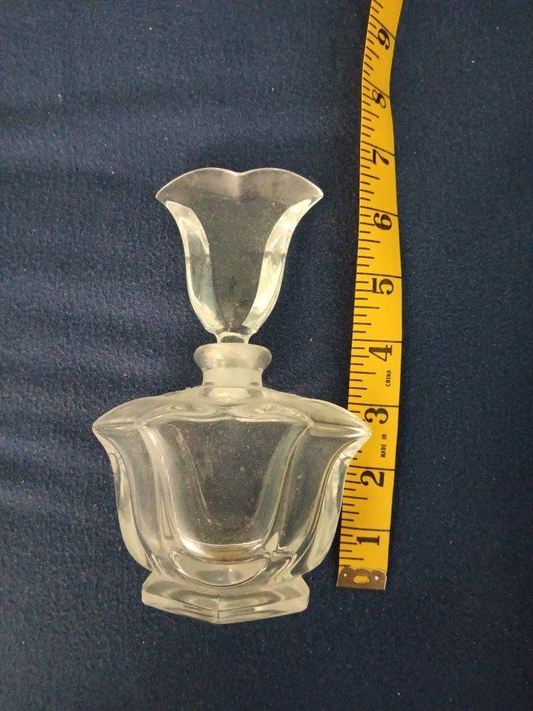 Vintage Clear Glass Perfume Bottle with Stopper