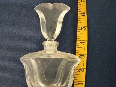 Vintage Clear Glass Perfume Bottle with Stopper
