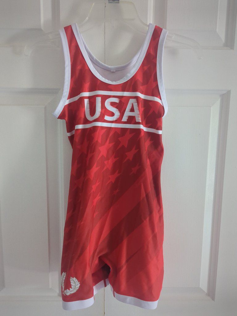 Athena Wrestling - Patriotic Red singlet YXL