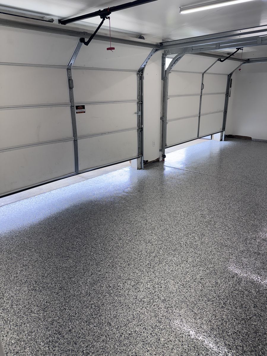 Epoxy Flake Flooring for Concrete Garages, Patios, Shops