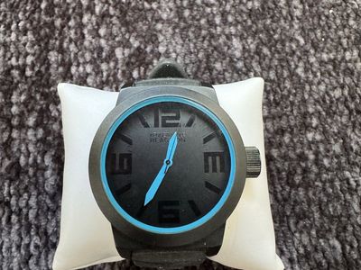 Kenneth Cole Reaction RK1234 Black & Blue Watch – 48mm – New Battery