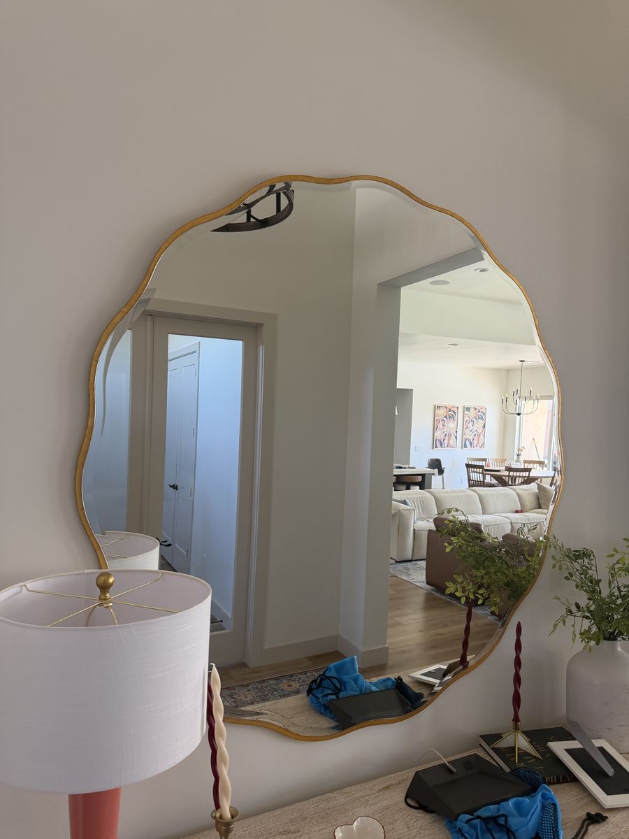 Lulu and Georgia Ondine Round Mirror – Large Gold | Like New