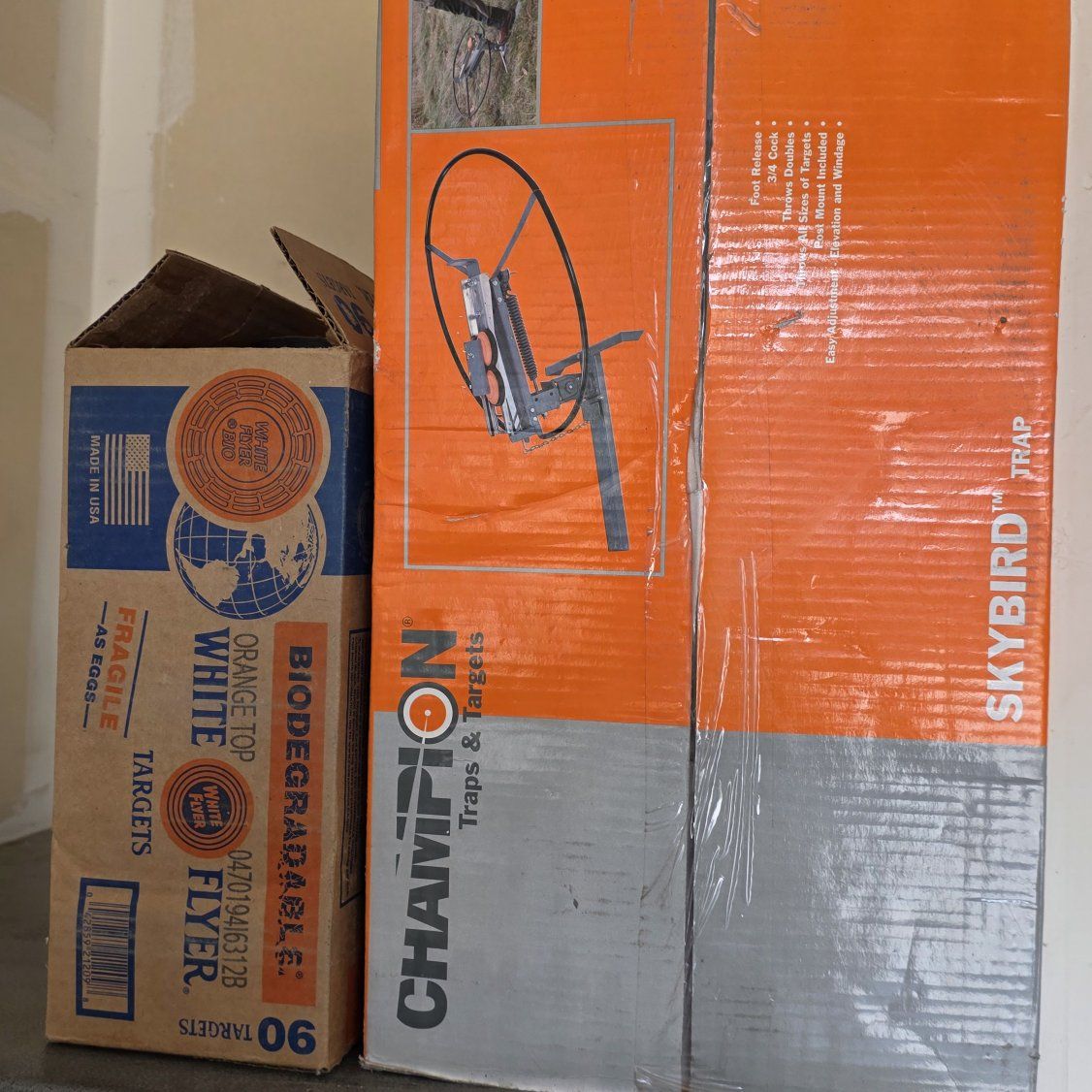 Champion trap and 90 targets and ammo