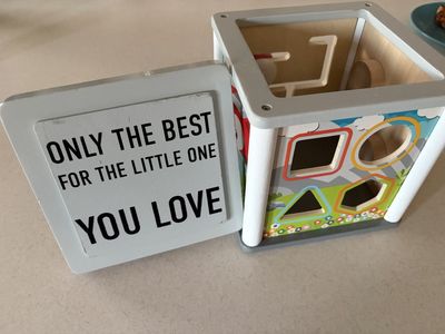Wooden activity cube