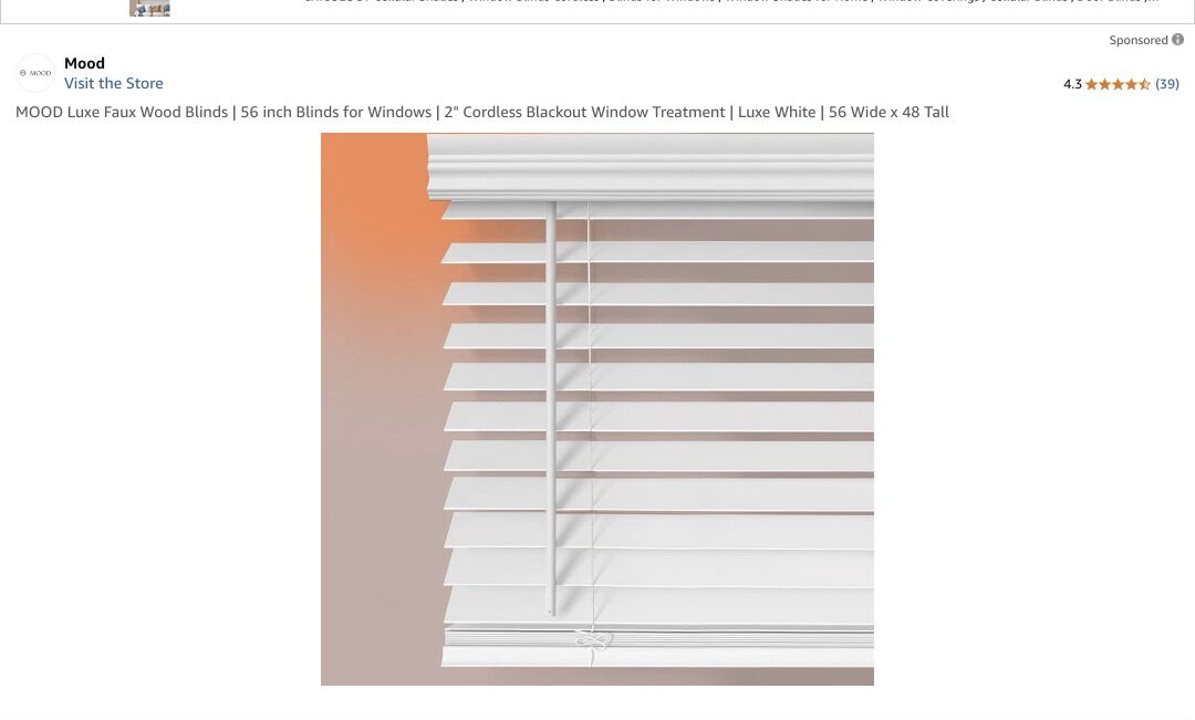 56 X 48 Fuax Wood Blinds 2