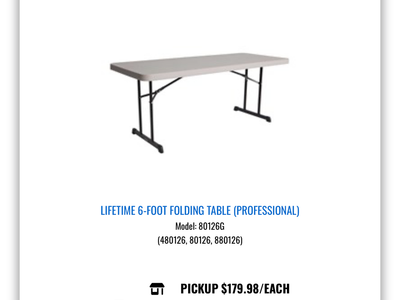Lifetime Professional 6-Foot Commercial Folding Table