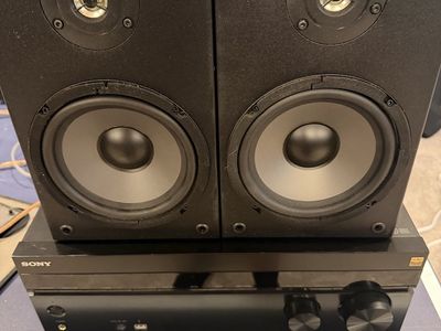Dayton Audio B652 bookshelf speakers.