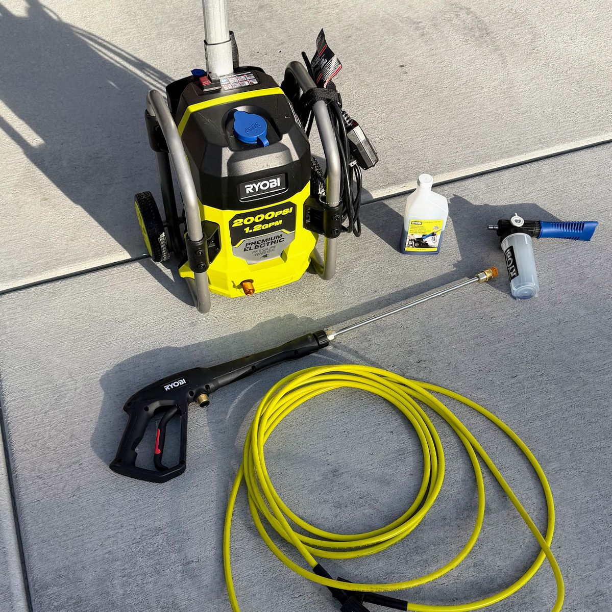 Ryobi 2000 PSI Electric Pressure Washer – Like New, Complete Kit with Foam Cannon