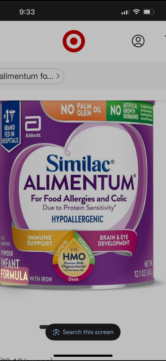 Formula 3 cans Similac alimentum