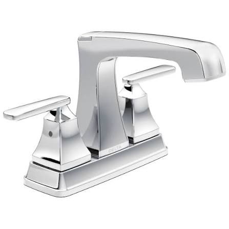 NEW Delta Chrome Two Handle Centerset Bathroom Faucet